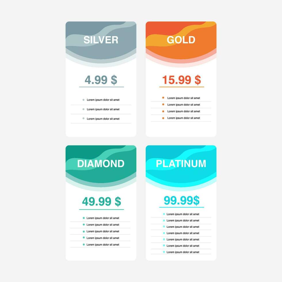 Price List Template Pack vector