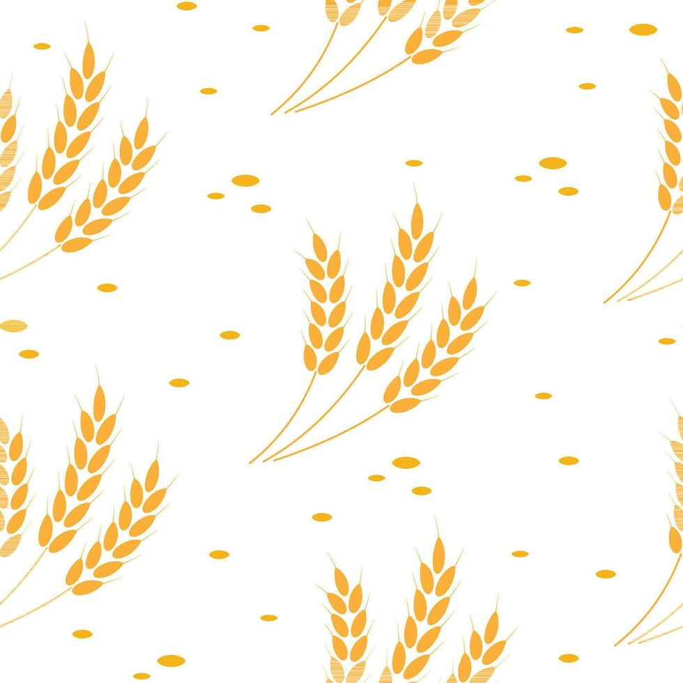 Vector seamless pattern with wheat ear on white background. illustration for your design.