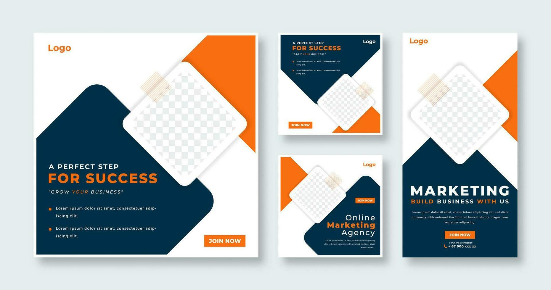 Digital Marketing Agency Social Media Post for Online Marketing Promotion Banner, Story and Web Internet Ads Flyer vector