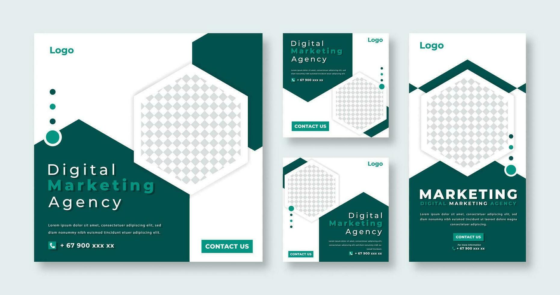 Modern Business Agency Social Media Post for Online Marketing Promotion Banner, Story and Web Internet Ads Flyer vector