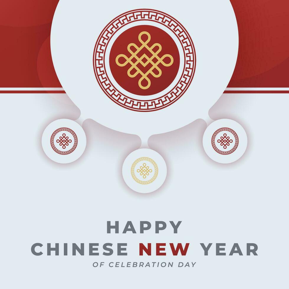 contento chino nuevo año celebracion vector diseño ilustración para fondo, póster, bandera, publicidad, saludo tarjeta