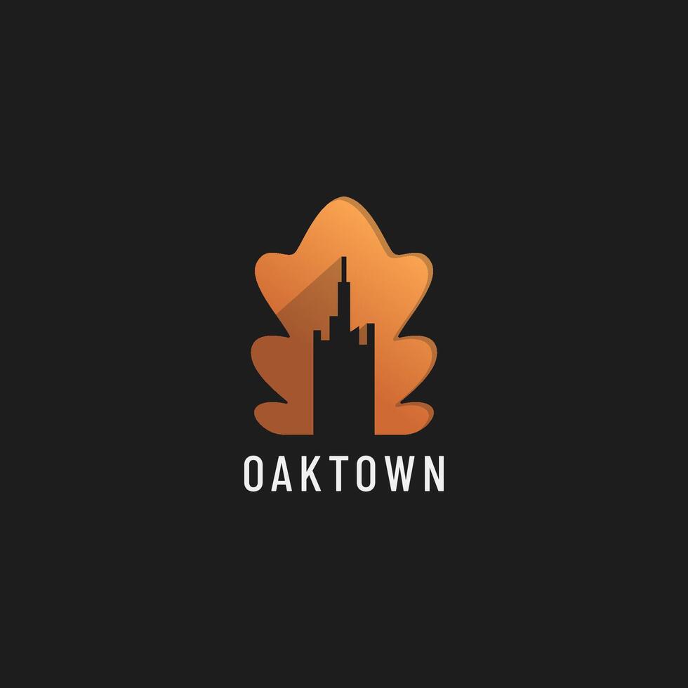 Oak town, city, building, constructions logo and vectors