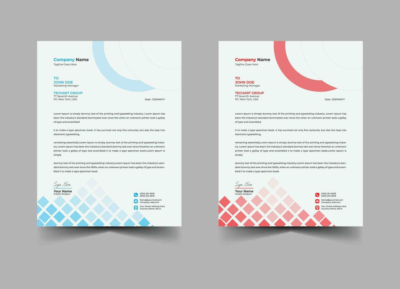 Abstract halftone style letterhead template design vector
