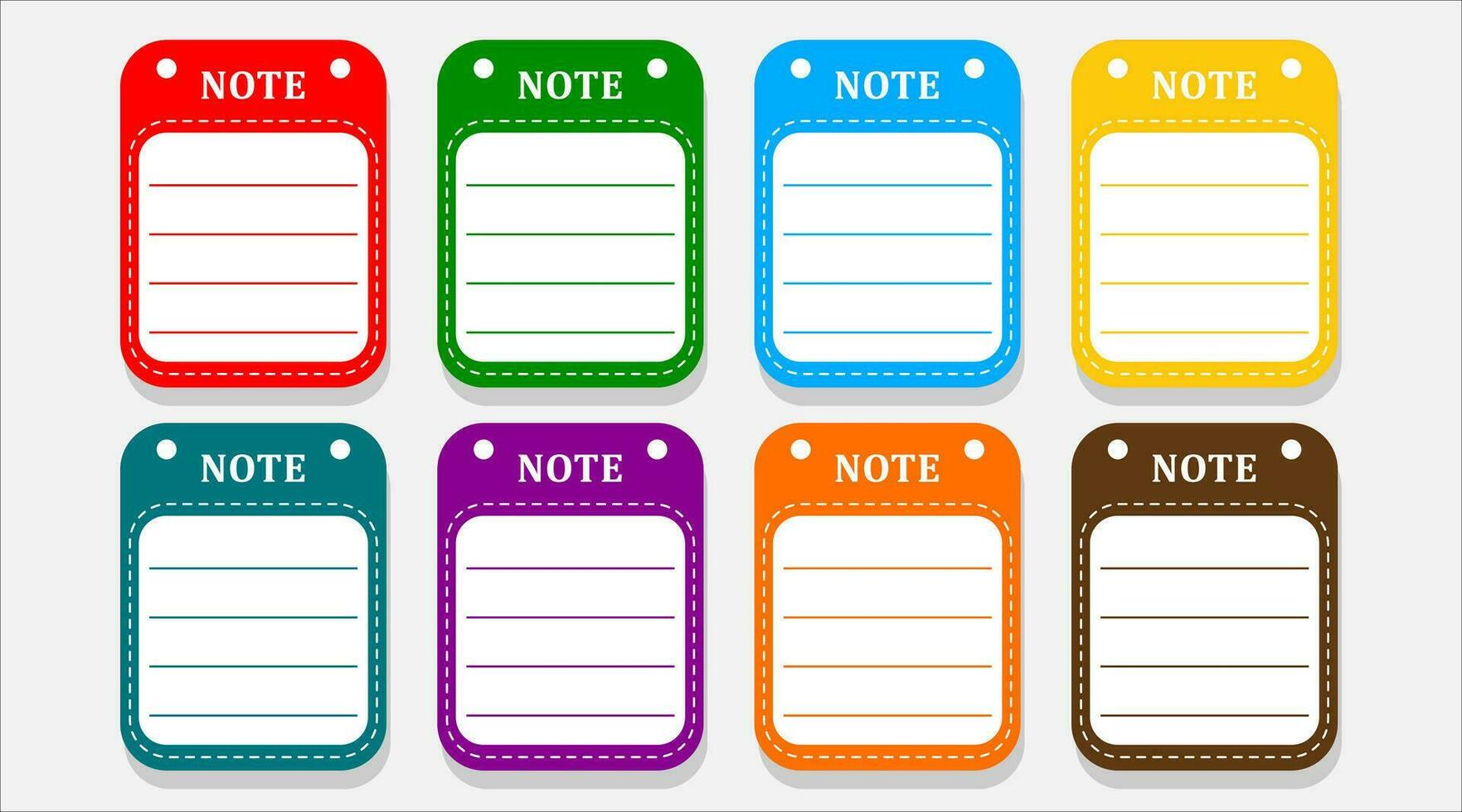 Notebook labels and notepad template. Vector design.