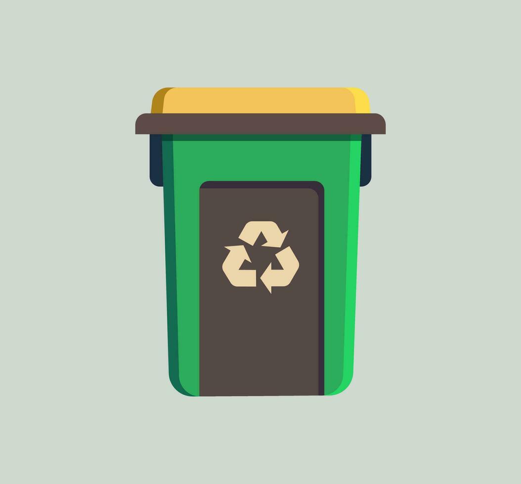 Trash bin environment vector illustration