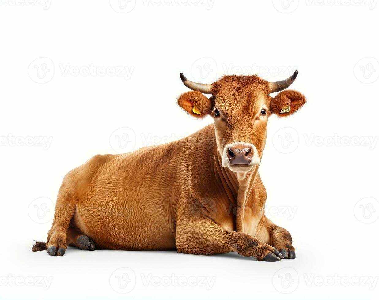 Potrait of brown cow photo