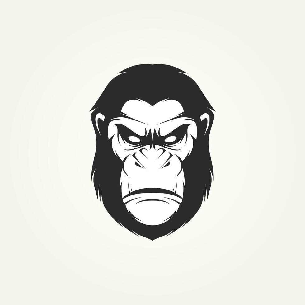 isolated angry monkey gorilla icon logo template vector illustration design. monkey ape head character design