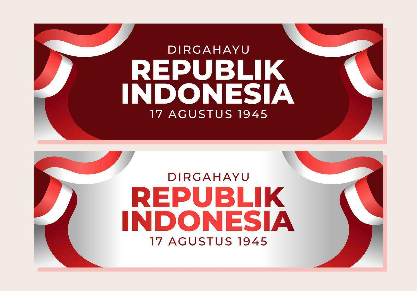 Indonesia independence day banner template vector