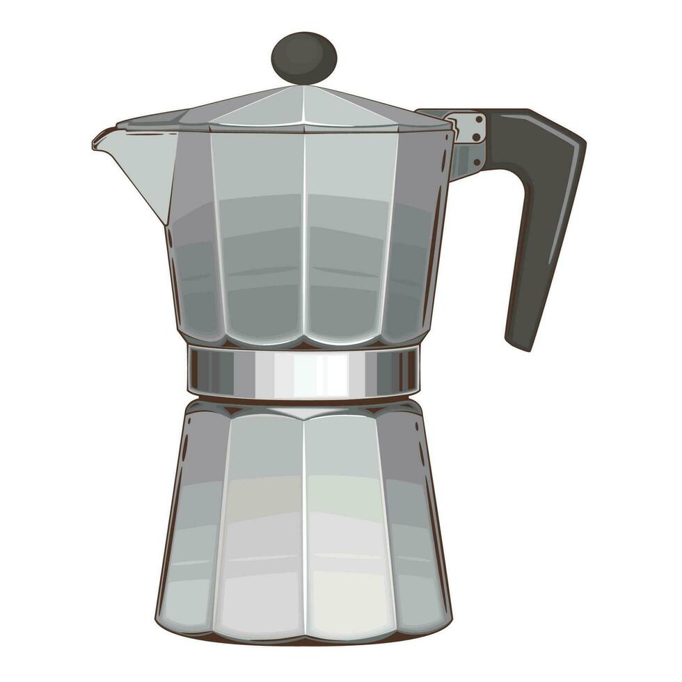 Moka Pot Coffee Maker, Electric Espresso Coffee Maker Pot, Espresso machine vector