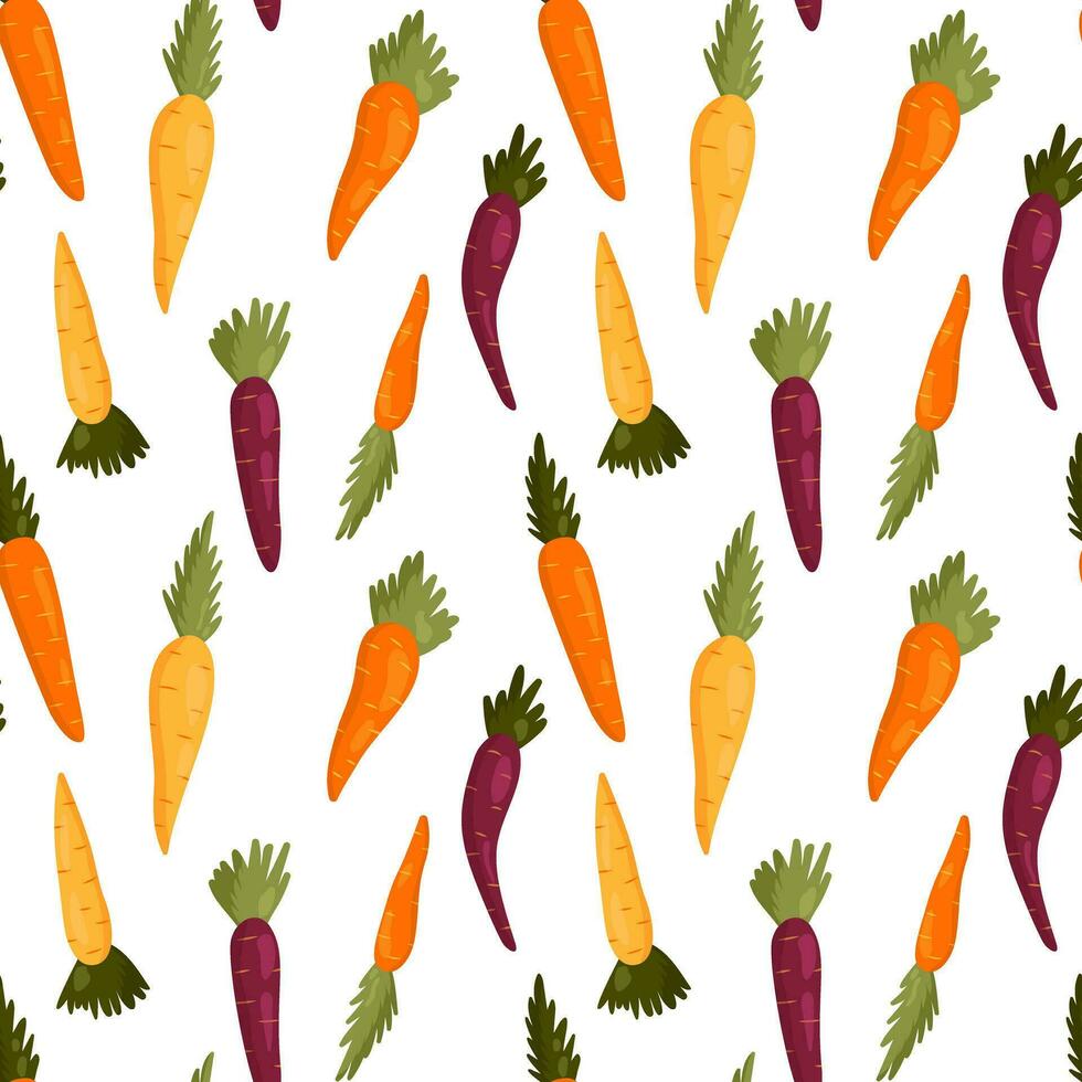 Vector pattern with colorful carrots