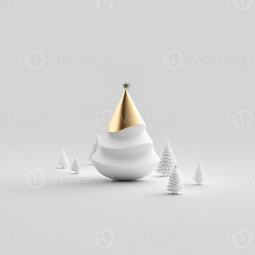 Minimalistic Christmas toys on a white background. photo