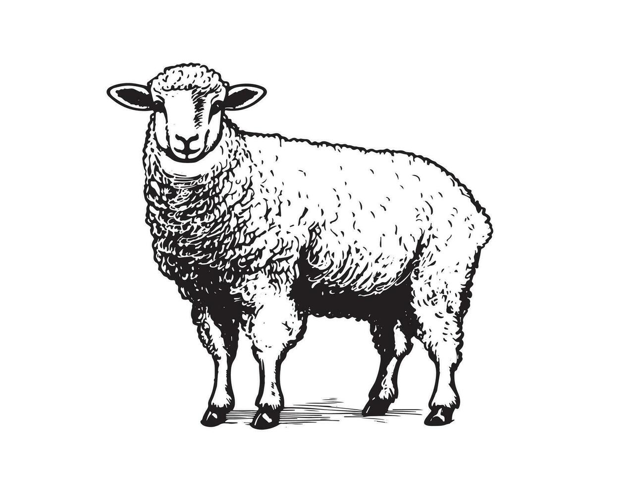 Sheep hand drawn illustrations, vector. vector