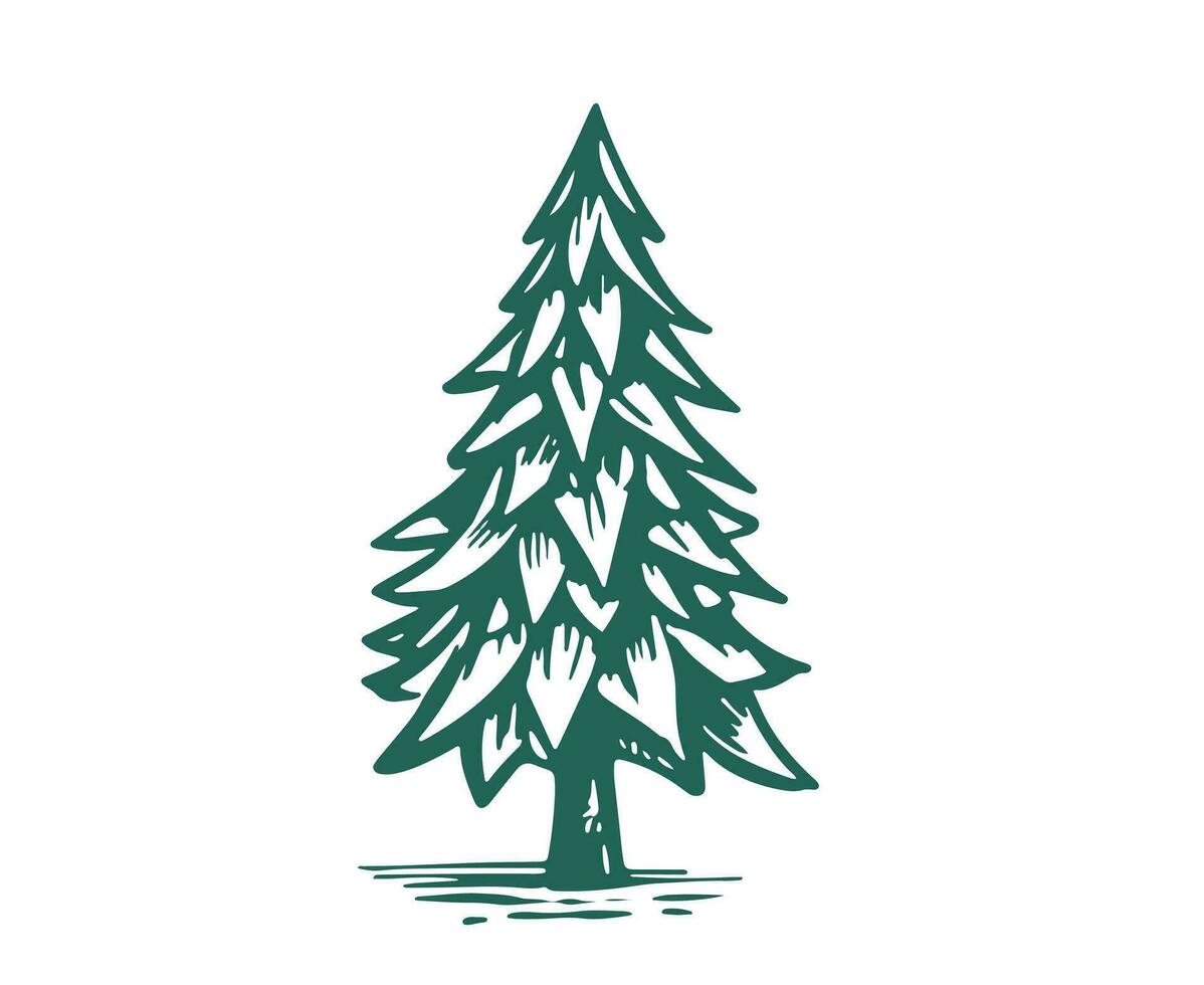 Christmas tree set, Hand drawn illustrations. vector