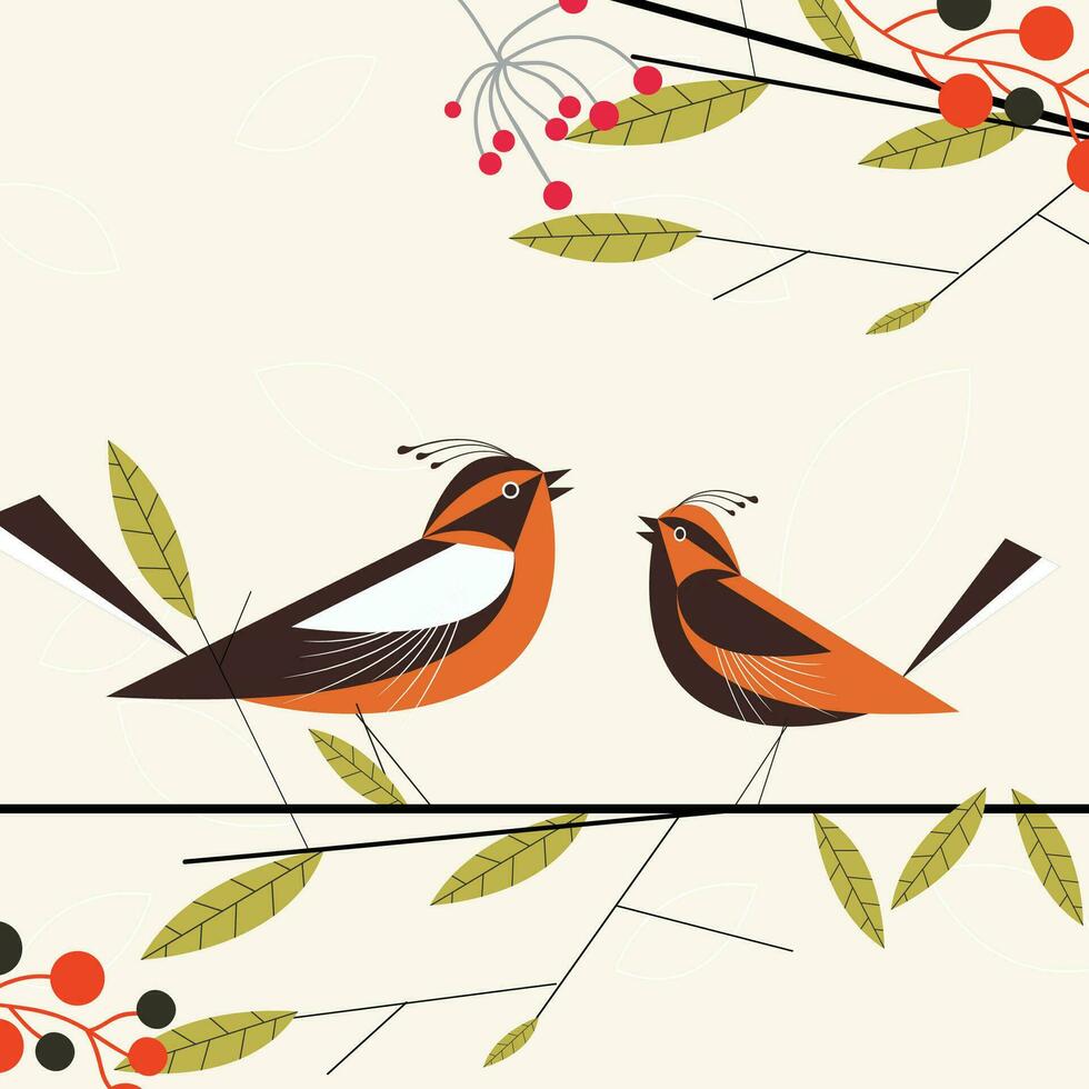 Minimal bird illustration background and texture vector