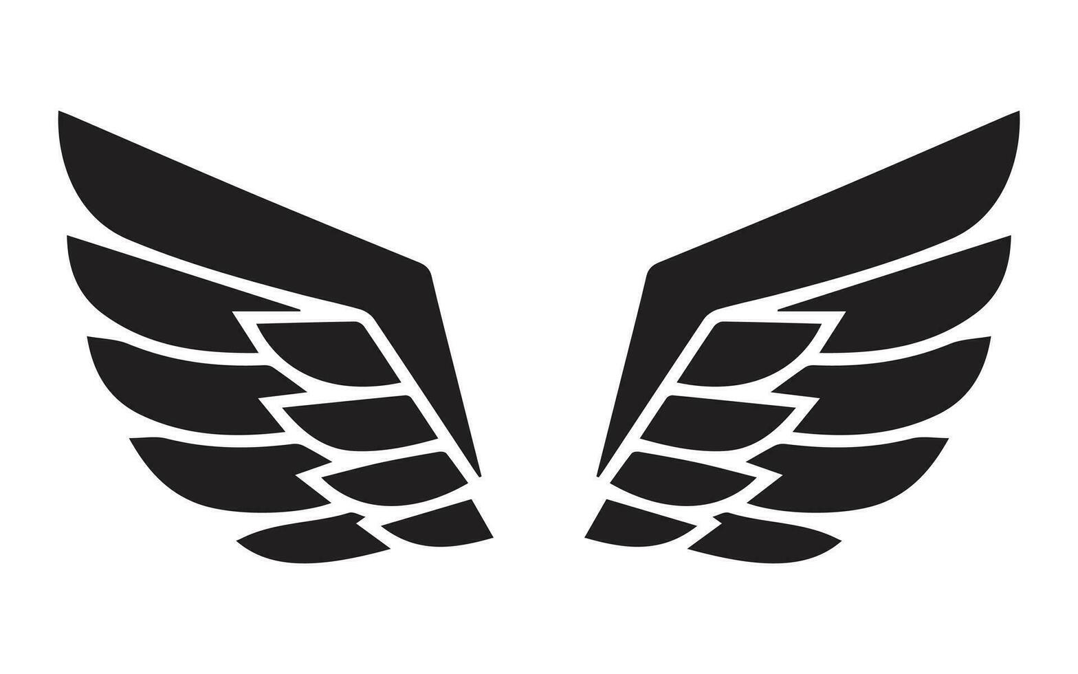Wings, Minimalist and Simple Silhouette - Vector illustration Pro Vector