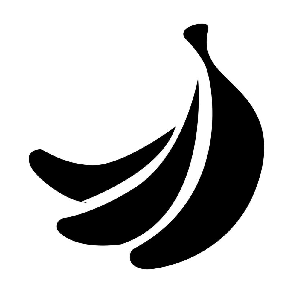 negro silueta plátano frutas icono vector