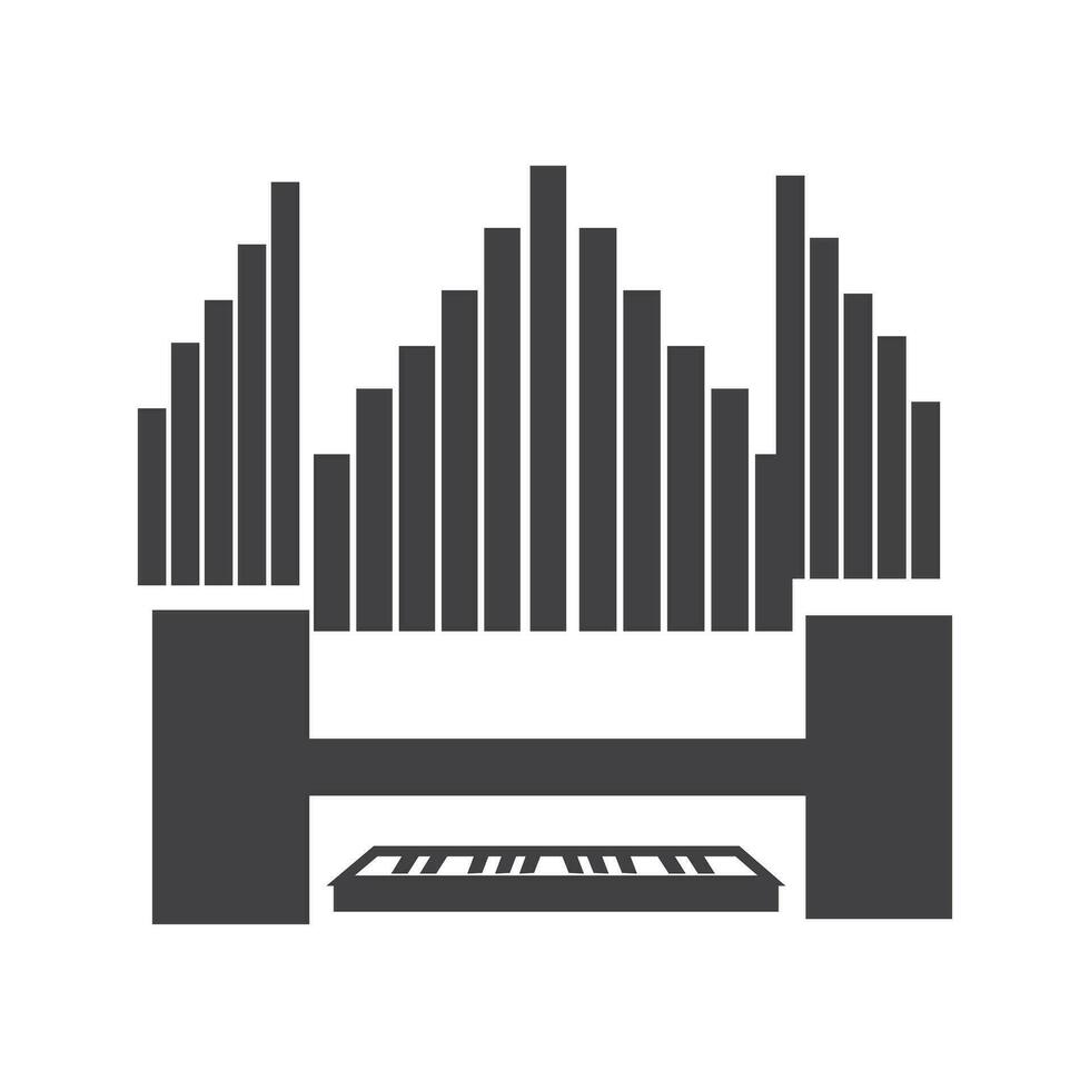 Organ Black and White Square Icon stock illustration vector