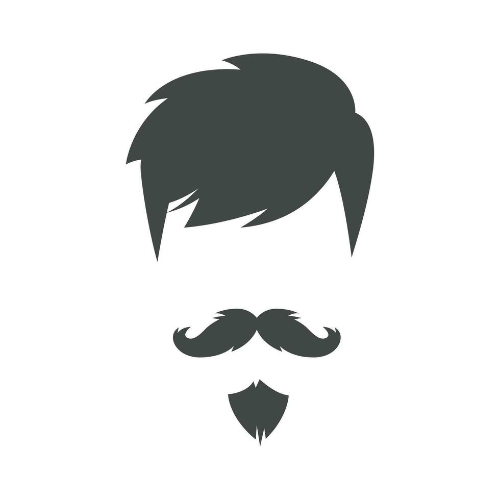 silhouette face man cool with beard mustache logo design vector graphic symbol icon sign illustration creative idea Pro Vector