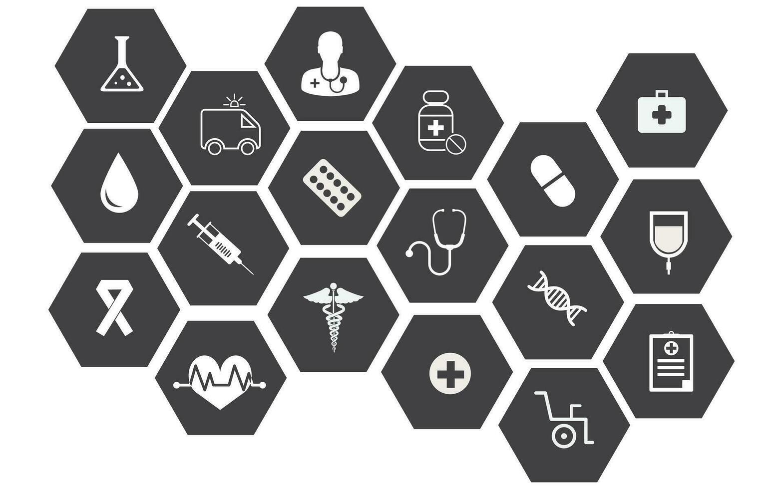 A set of medical icons on a white background vector