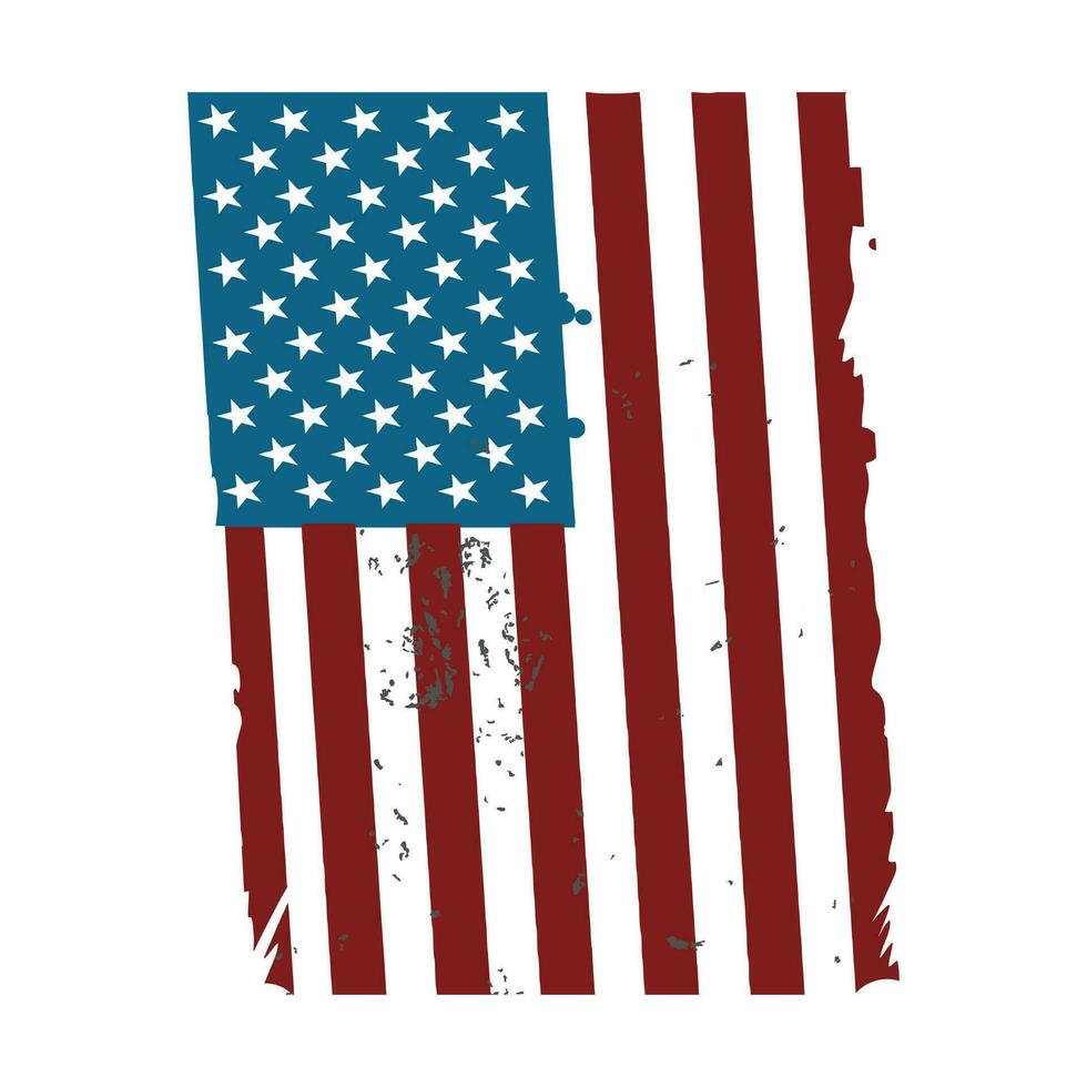 Grunge American Flag Portrait Orientation Pro Vector