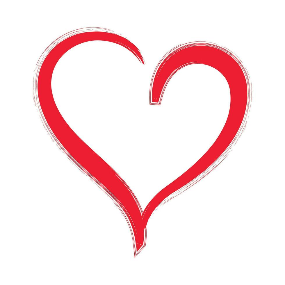 el corazón es dibujado con un cepillo ataque. diseño elemento para San Valentín día, boda. vector ilustración.