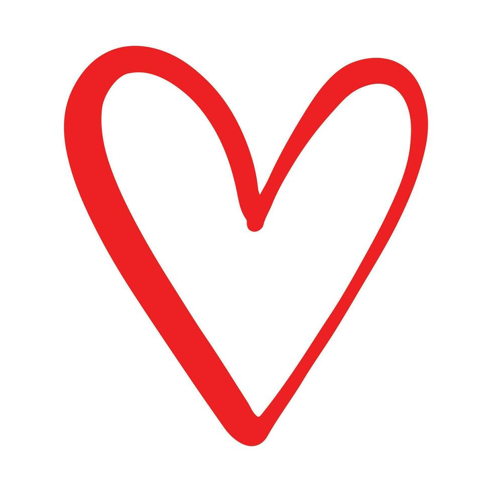 el corazón es dibujado con un cepillo ataque. diseño elemento para San Valentín día, boda. vector ilustración.