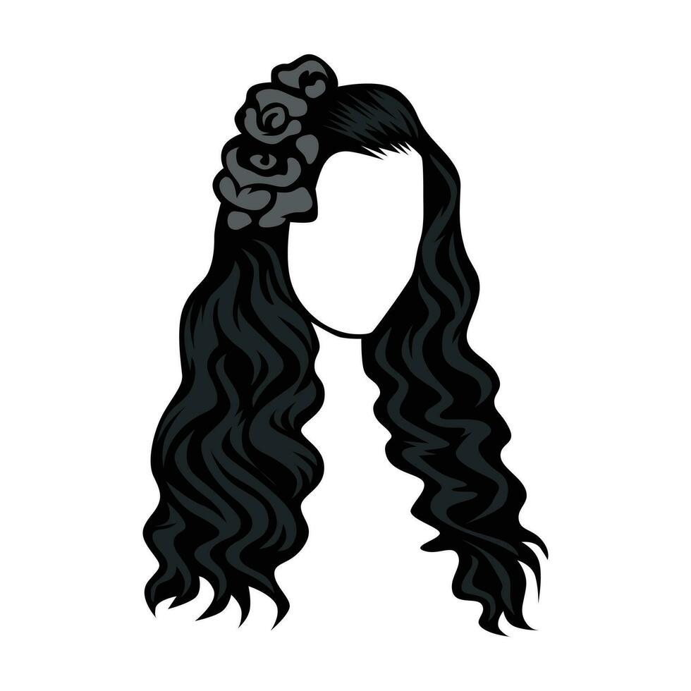 women's hairstyle vector illustration sketch