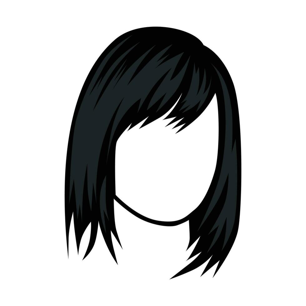 women's hairstyle vector illustration sketch