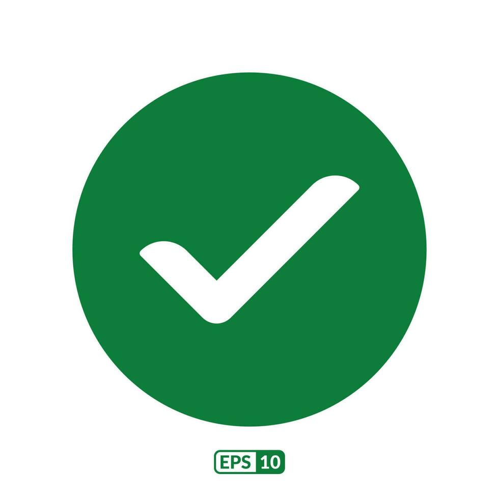 Check mark green sign EPS10 vector