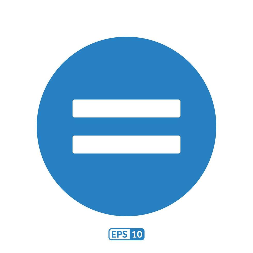 Equal mark blue symbol EPS10 vector