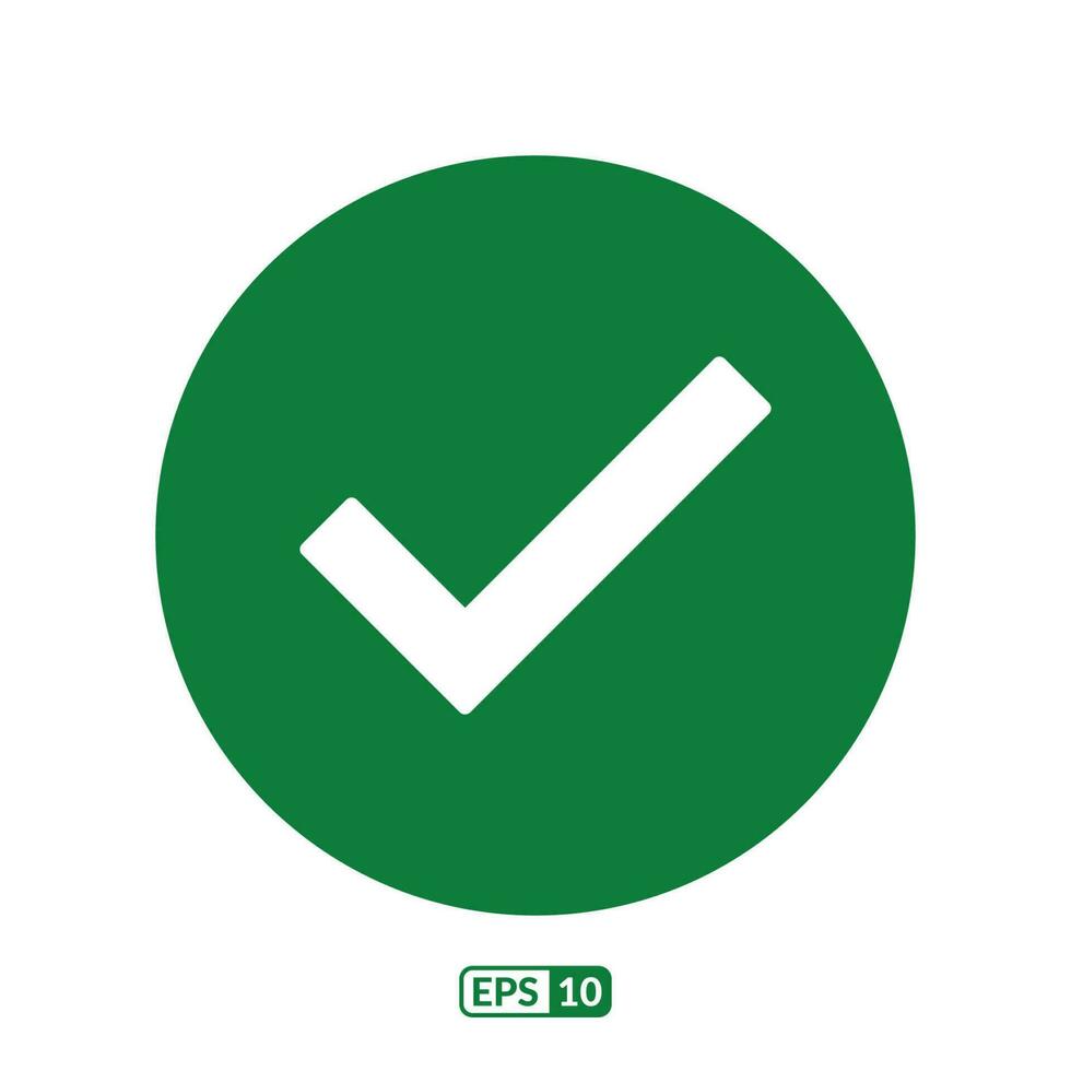 Check mark green symbol EPS10 vector
