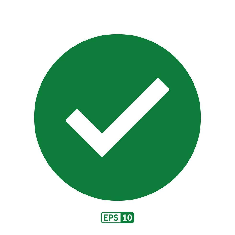 Check mark green symbol EPS10 vector