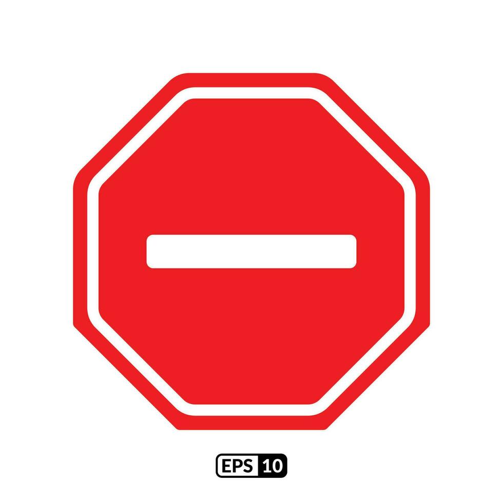 Minus sign hexagon shaped red icon. vector