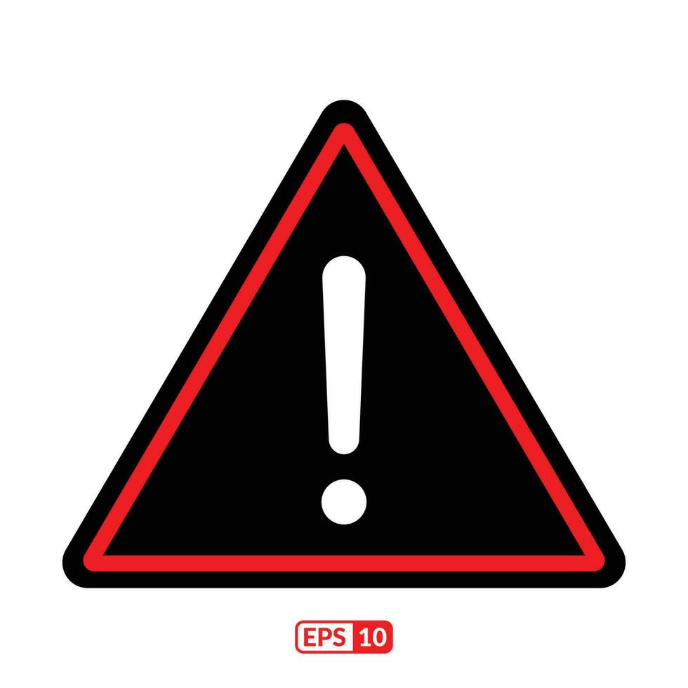 Attention warning sign flat icon vector