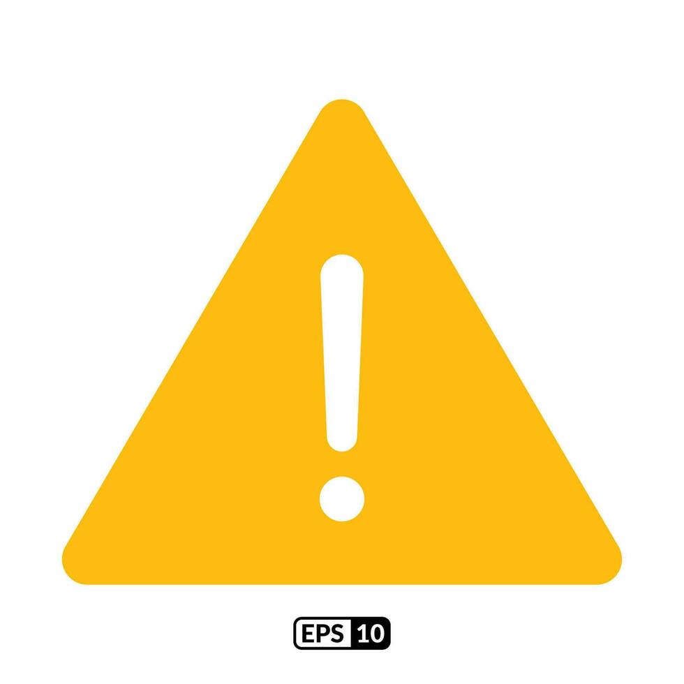 Caution sign yellow icon. vector