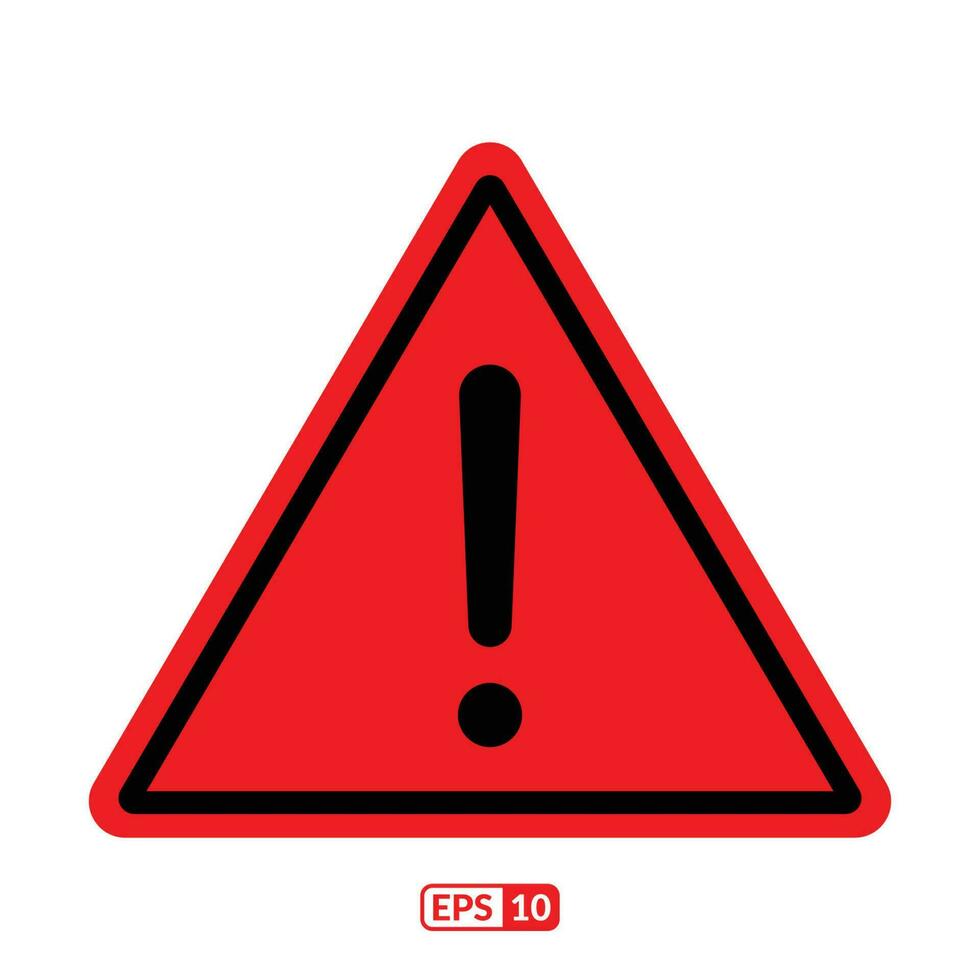 Red alert, warning flat icon. vector