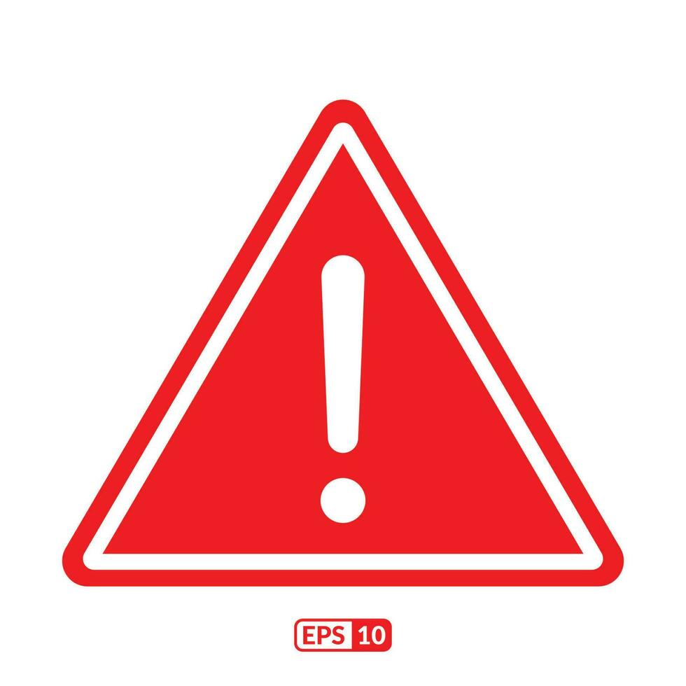 Red alert warning sign icon. vector