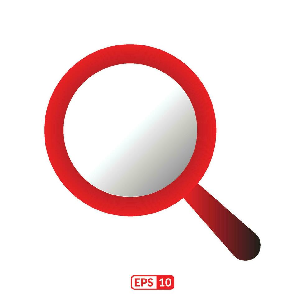 Search red color flat icon. vector