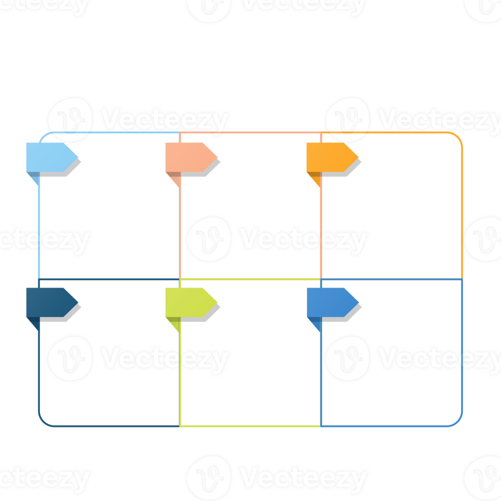 Infographic process design 6 options or steps. png