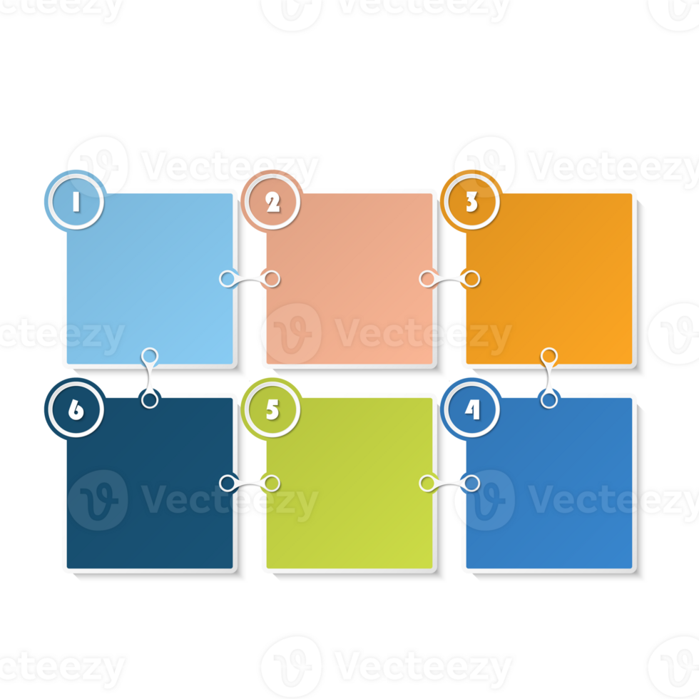 Infographic square design 6 options or steps. png