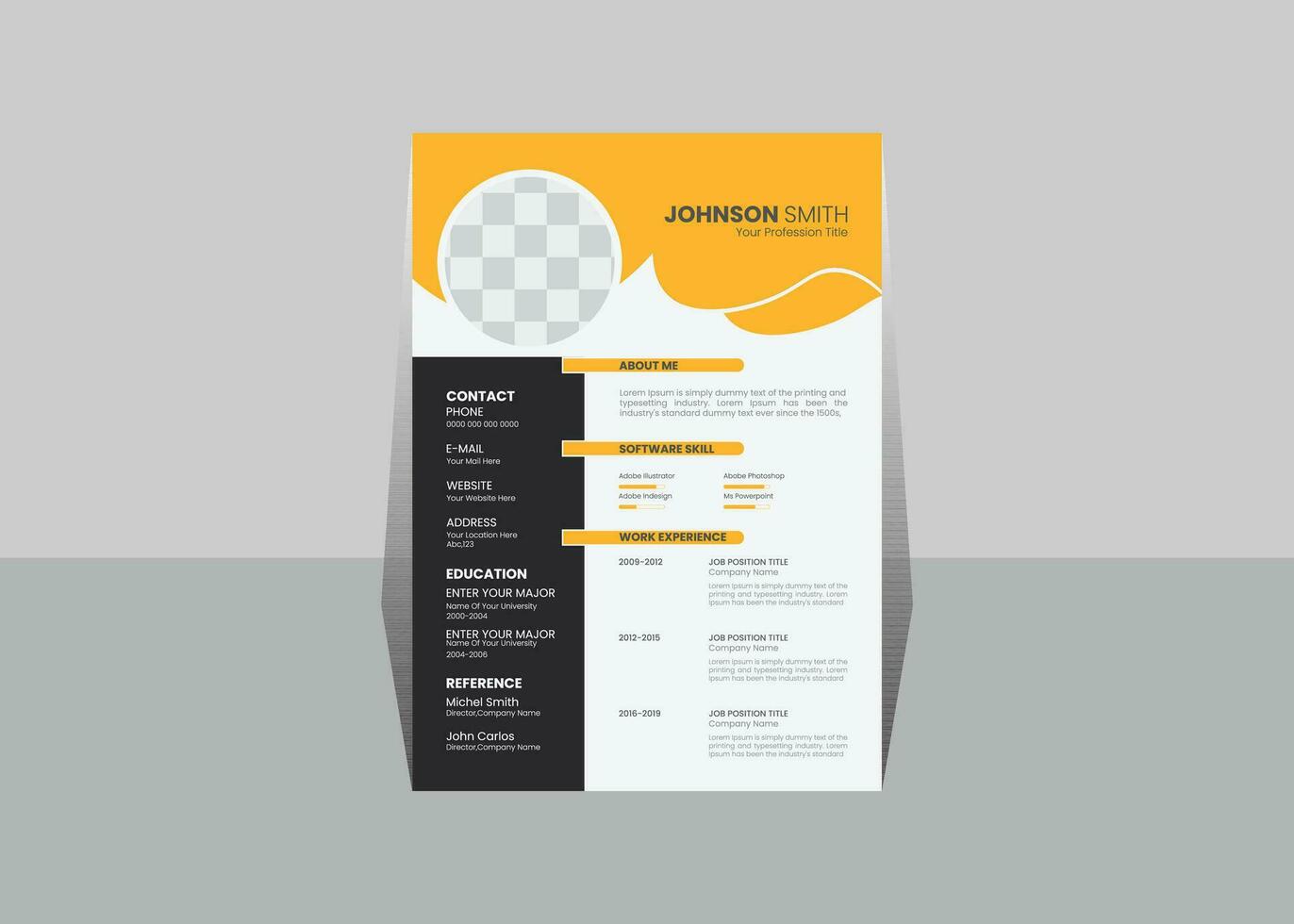 Creative Unique Resume Design Template vector