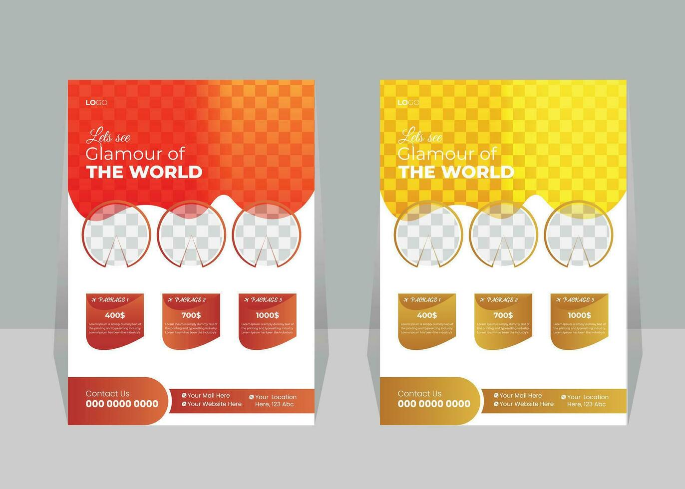 Creative Travel Flyer Design Template vector