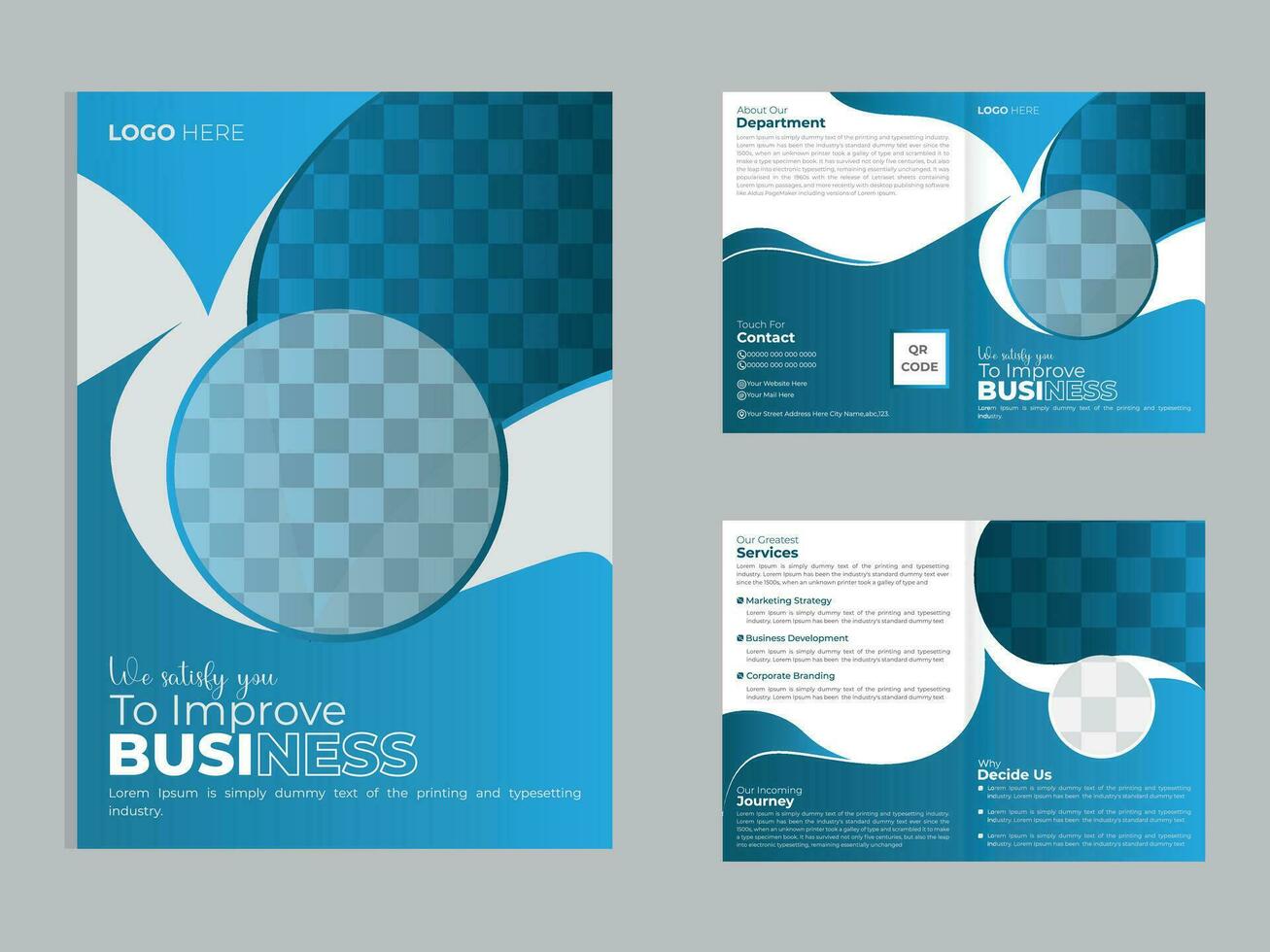 Creative Modern Bifold Business Brochure Design Vector