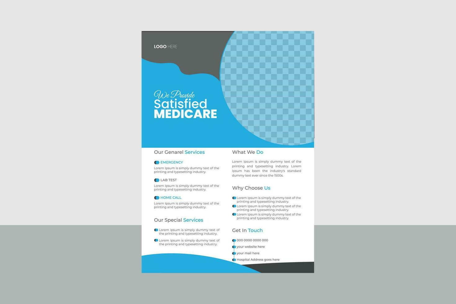 Creative Modern Medical Flyer Design Template vector