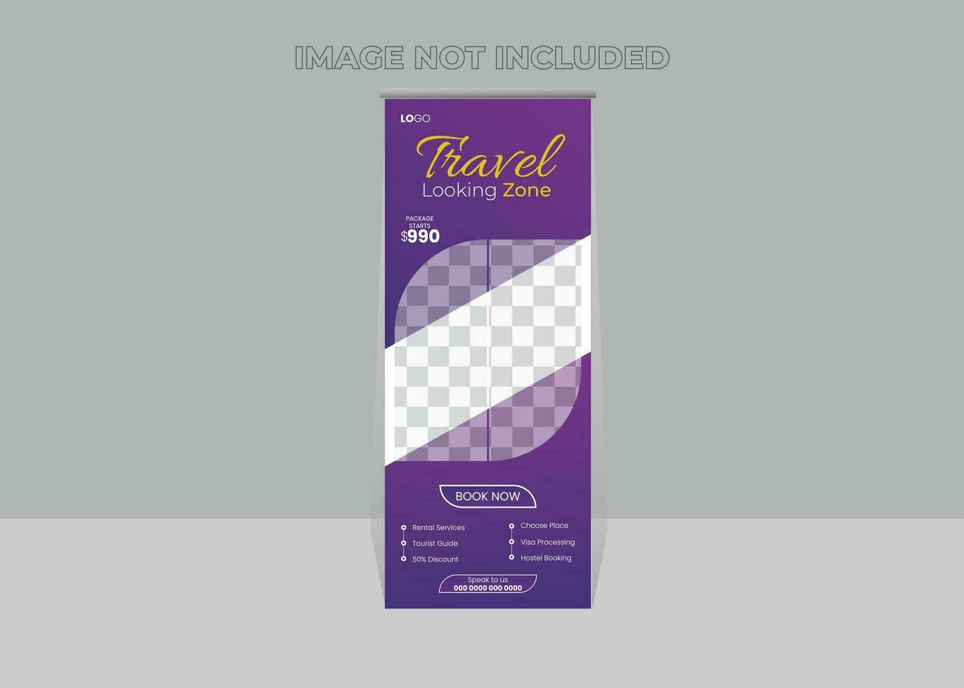 Travel Rollup banner Minimal Template vector