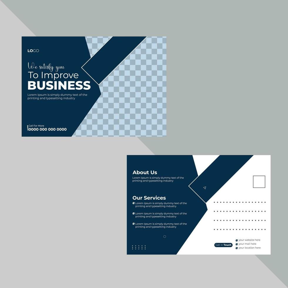 Minimal Business Postcard Design Template vector