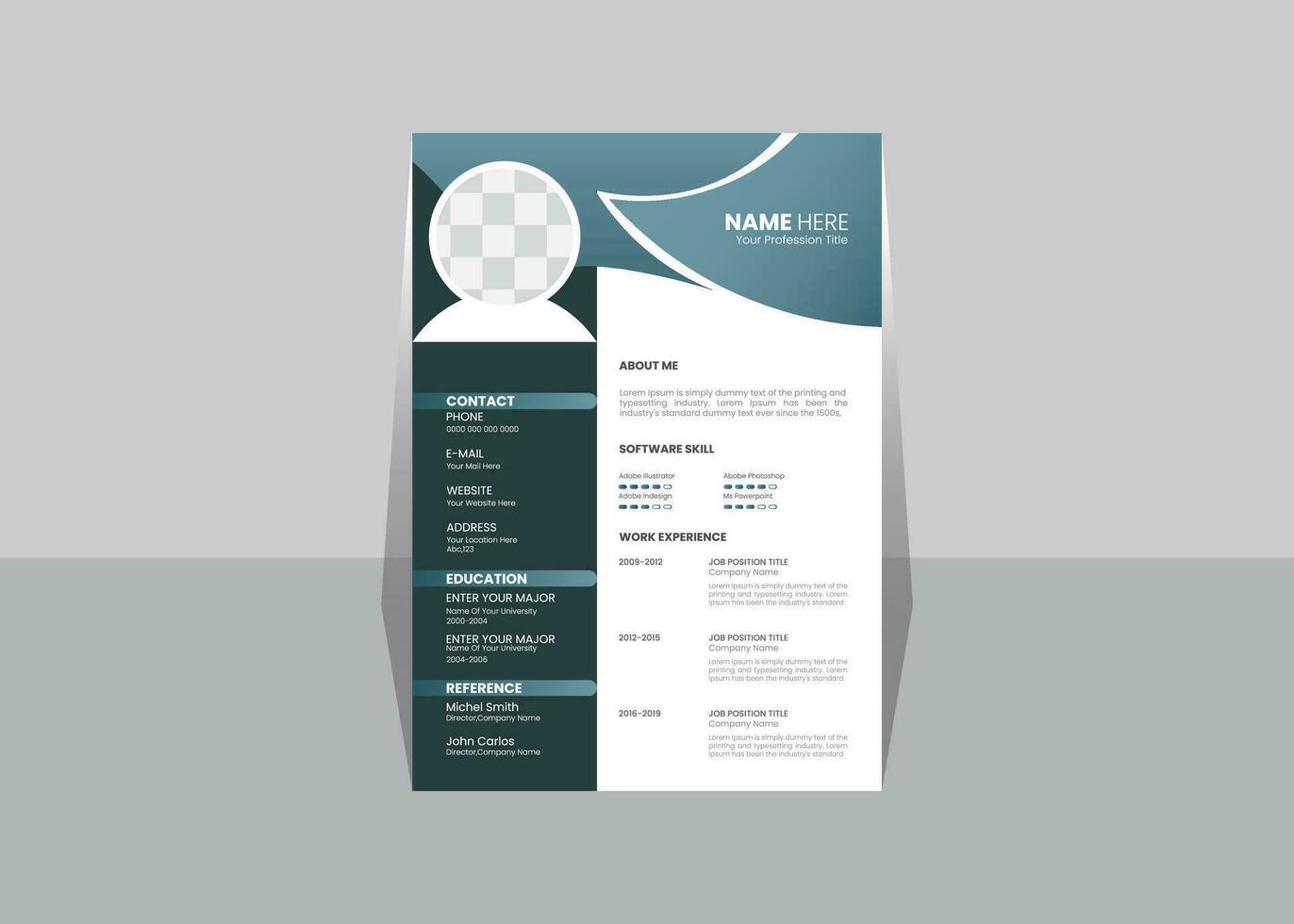 Creative Unique Resume Design Template vector