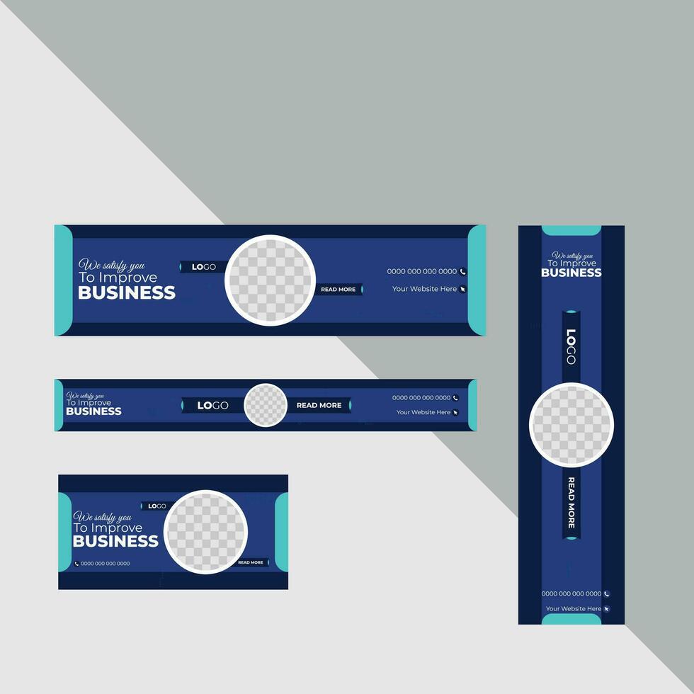 Creative Modern Business Web Banner Set vector