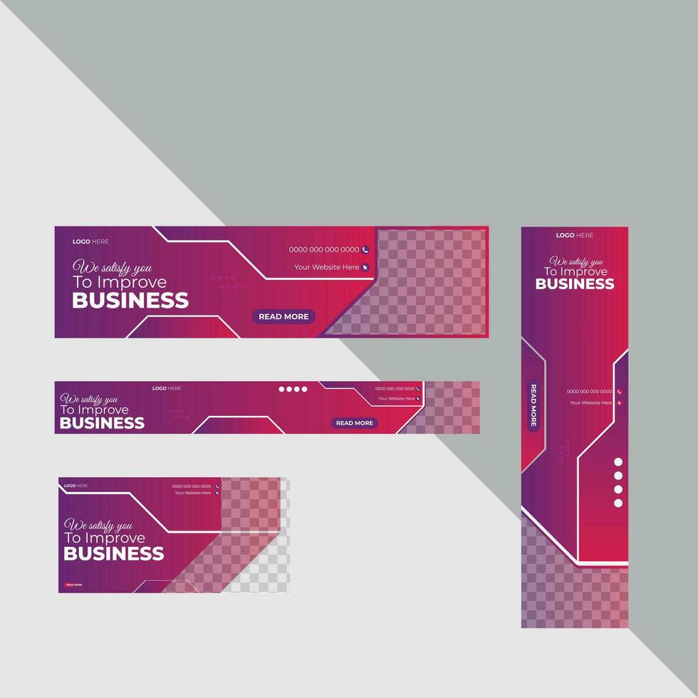 Creative Modern Business Web Banner Set vector