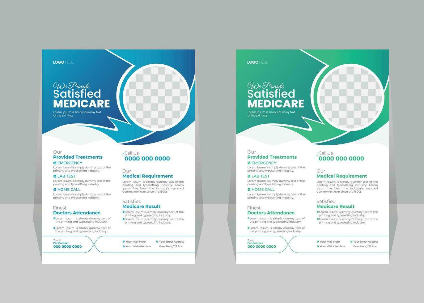 Creative Modern Medical Flyer Design Template vector